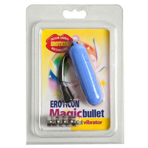 Голубая вибропуля Magic bullet - 7 см.